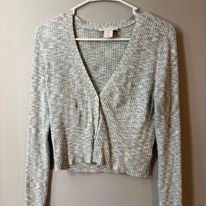 House of Harlow blue and white plaid button up‎ top small snag in back Size S